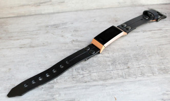 Classic Black Fitbit Charge Leather Watch Strap