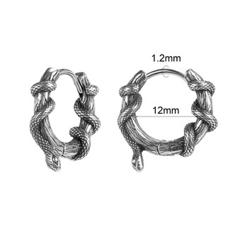 Gothic Snake Hoops Stainless Steel