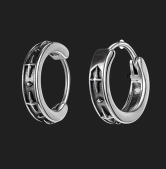 Cross Hoop Style Earring Stainless Steel