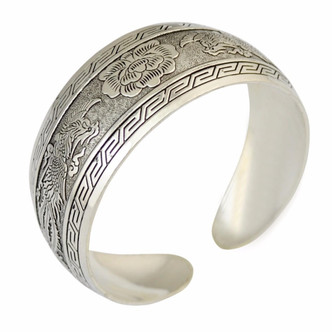 Ethnic Bohemian Silver Cuff Bracelet