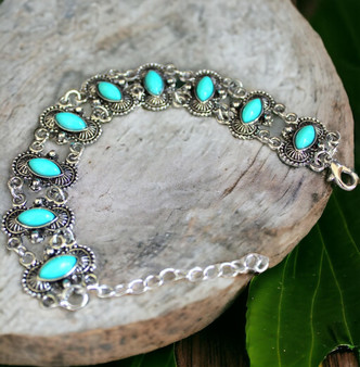 Turquoise Stones Free Spirited Boho Bracelet