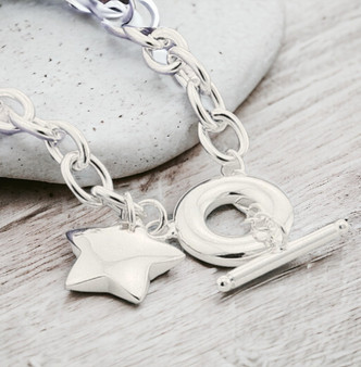 Chunky Silver Star Bracelet