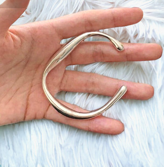 Irregular Geometric Silver Bangle