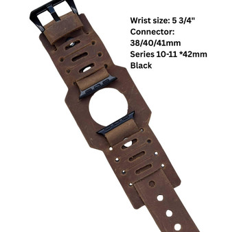 Brown Nubuck Leather Apple Watch Cuff-5 3/4" — Final Few, 50% Off