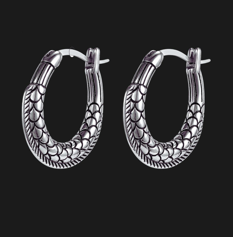 Dragon Tail Large Stainless Steel Earring