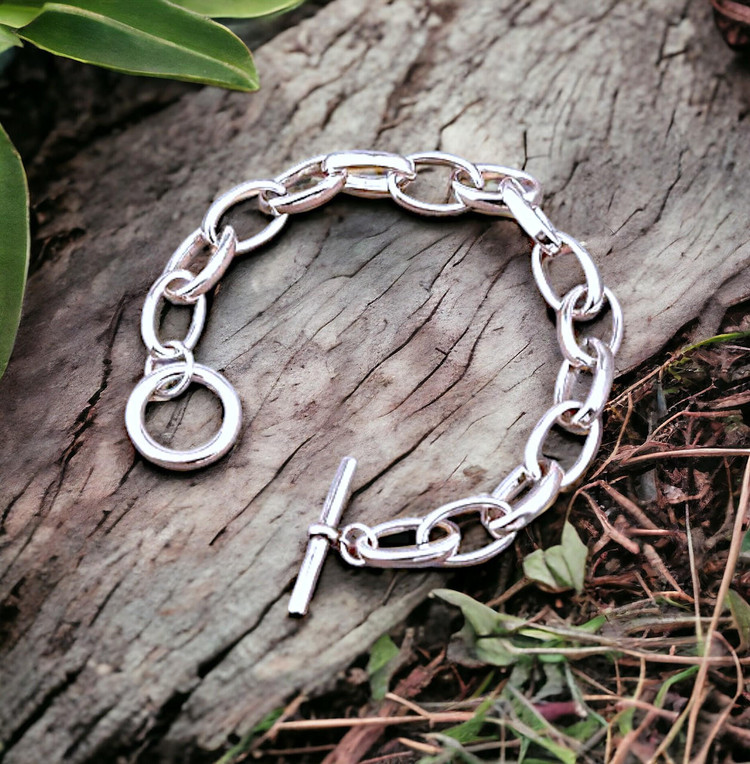 Large link Silver Chain Bracelet