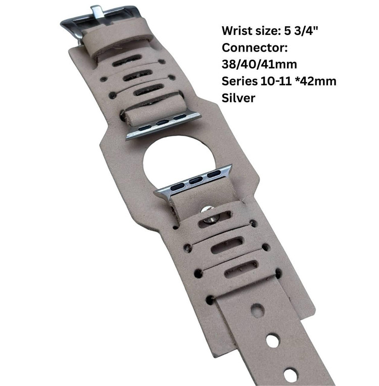 Taupe Nubuck Leather Apple Watch Cuff-5 3/4" — Final Few, 50% Off