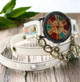 Boho Women's Leather Watch with Fleur De Lis Charm 