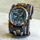 Men's Digital Black Leather Watch|Vintage|2"wide