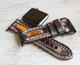 Distressed Leather Apple Watch Band-Black and Brown 