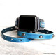 Studded blue and black apple watch band