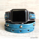 Studded blue and black apple watch band