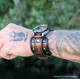 STEAMPUNK RIVETED LEATHER CUFF WATCH IN AGED BROWN COLOR