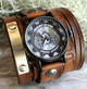 Personalized Leather Cuff Watch with metal tag