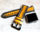 Full Grain Leather Apple Watch Band|Yellow and Black