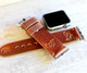 Dolphin stamped leather apple watch band