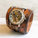 Men's Steampunk leather watch watch cuff|Mechanical watch