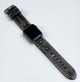 Black Leather Apple Watch Band – Studded Full-Grain Leather Strap with Gunmetal Rivets