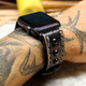 Studded Leather Apple Watch Band | Distressed Black
