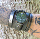 Military Green wide leather watch|Personalized Army Gift