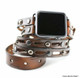 Vintage style brown leather apple watch band