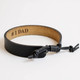 Personalized black leather bracelet with adjustable cord closure and minimalist design