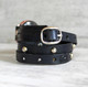 Riveted black leather wrap band for Samsung Galaxy Active 2 watch
