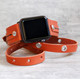 Orange leather wrap around band with silver embellishment 