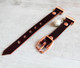 Brown leather Fitbit Inspire/HR watch band with pearl charm