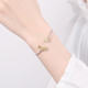 Silver Bracelet with Dainty Gold Leafs