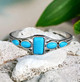 Sky Blue Stones Silver Bracelet Cuff
