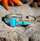 Sky Blue Stones Silver Bracelet Cuff