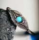 Vintage looking Silver Bracelet with Captivating Turquoise Stone