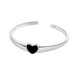 Silver Black Onyx Heart Bracelet