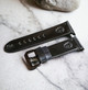 Black leather apple watch band|Personalized