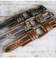 Group of three custom leather Apple Watch band with engraved tags – The Outrider style
