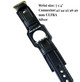 Black full-grain leather Apple Watch cuff with silver connector, handcrafted 2" wide band for Ultra and 42–49mm models, sized for 7 1/4" wrist.