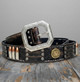 Full-grain leather western belt with engraved bullet conchos Full-grain leather western belt with engraved bullet conchos