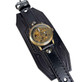 Black Steampunk Leather Cuff Watch-6 1/2"— Final Few, 50% Off