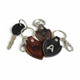 Custom leather keychain with initial shown with keys