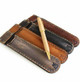 Leather pen case with included pen made from full grain vegetable tanned leather