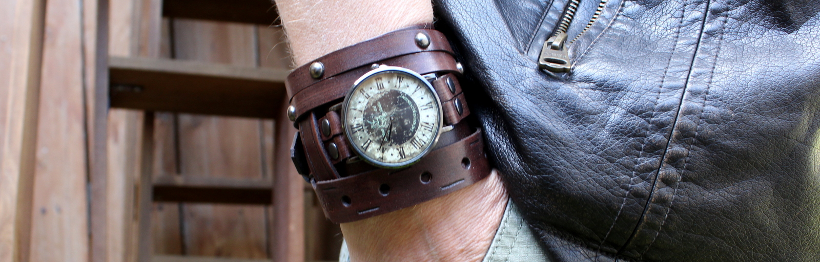 leather wristband watches for men