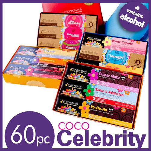 CocoCelebrity assorted chocolate truffle set - a selection of the most popular chocolate truffle flavors of celebrities.