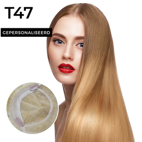 Op maat gemaakt damestopstuk Frans kanten haarstukje T47 Op maat gemaakt damestopstuk Frans kanten haarstukje T47