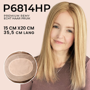 P6814HP - Premium mensenhaar Mono Center Topper voor dames