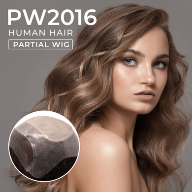 PW2016 Gedeeltelijke Damespruik 3/4 Pruik Menselijk Haar