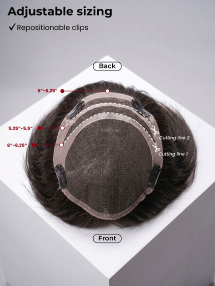 Q5612LP 12" Premium haar French Lace stuk Lichte Dichtheid - Topper met Clips