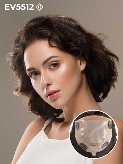 Premium Menselijk Haar Ez Volume 5512 Mono Zijden Top Uitgesneden Dames Top Haarstukje