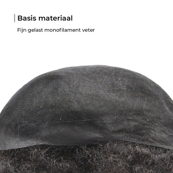 Heren Haarwerk M103 Afro Monofilament Top