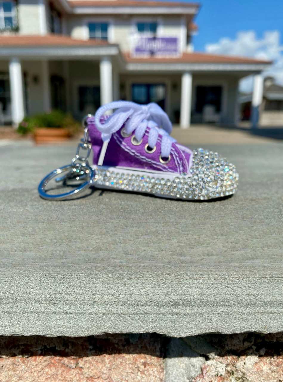 Dark Purple Bling Converse Shoe Keychain - Main Image